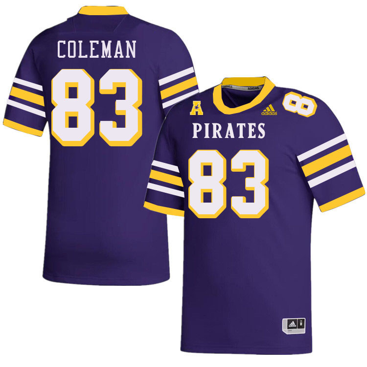 Men #83 Blue Coleman ECU Pirates College Football Jerseys Stitched-Throwback